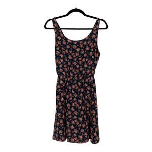 Ya Los Angeles Ditsy Rose Floral Open Back Sleeveless A-Line Dress Size Small